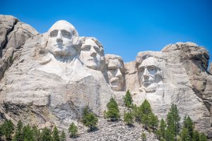 The Mount Rushmore National Memorial in the Black Hills, South Dakota, USA, is visible.