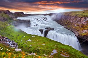 Gullfoss Wasserfall am Fluss Hvítá im Südwesten Islands